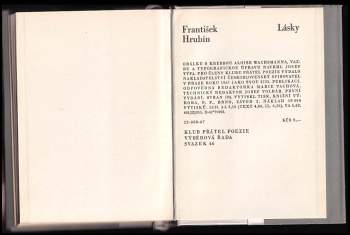 František Hrubín: Lásky