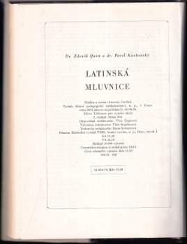 Pavel Kucharský: Latinská mluvnice