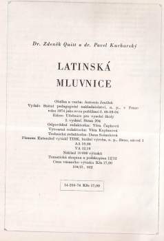 Pavel Kucharský: Latinská mluvnice