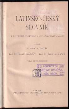 František Novotný: Latinsko-český slovník