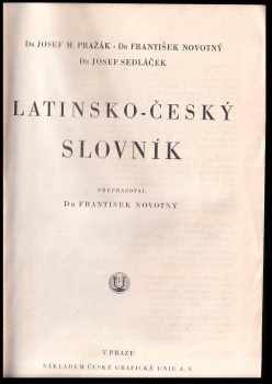 František Novotný: Latinsko-český slovník