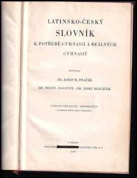 František Novotný: Latinsko-český slovník k potřebě gymnasií a reálných gymnasií