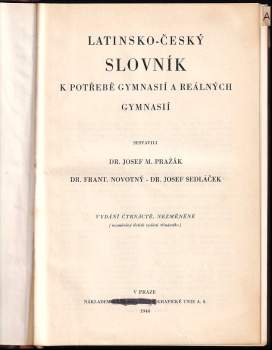 František Novotný: Latinsko-český slovník k potřebě gymnasií a reálných gymnasií