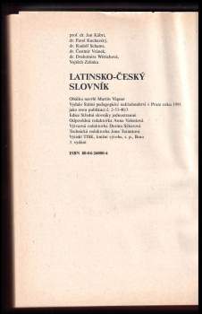 Jan Kábrt: Latinsko-český slovník