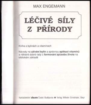 Max Engemann: Léčivé síly z přírody