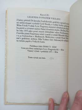 Karel IV.: Legenda o svatém Václavu