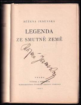 Růžena Jesenská: Legenda ze smutné země