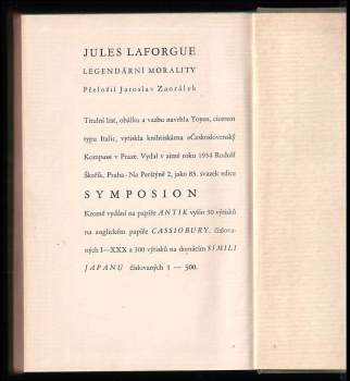 Jules Laforgue: Legendární morality