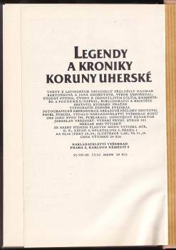 Legendy a kroniky Koruny uherské