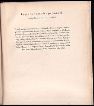 Jan Štenc: Legendy o českých patronech v obrázkové knize ze XIV. století