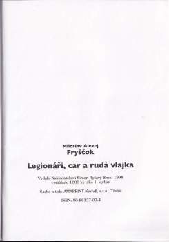 Miloslav Alexej Fryščok: Legionáři, car a rudá vlajka