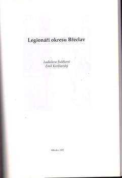 Emil Kordiovský: Legionáři okresu Břeclav