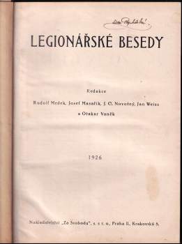 Rudolf Medek: Legionářské besedy
