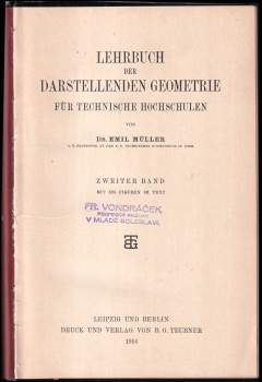 Emil Müller: Lehrbuch der darstellenden Geometrie für technische Hochschulen