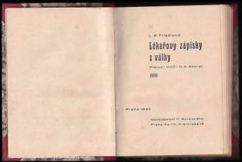 Lev Semenovič Fridland: Lékařovy zápisky z války