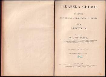 Antonín Hamsík: Lékařská chemie