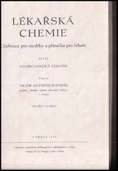 Antonín Hamsík: Lékařská chemie