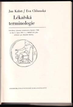 Jan Kábrt: Lékařská terminologie