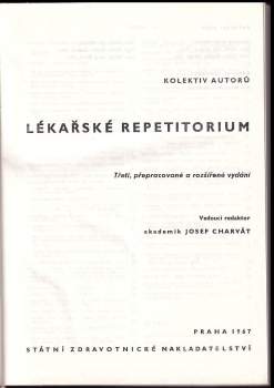 Josef Charvát: Lékařské repetitorium