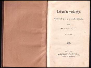 Vladimír Preininger: Lékařské rozhledy - Měsíčník pro praktické lékaře - ročník VII. - čísla 1 - 12 - KOMPLETNÍ ROČNÍK