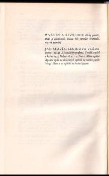 Jan Slavík: Leninova vláda