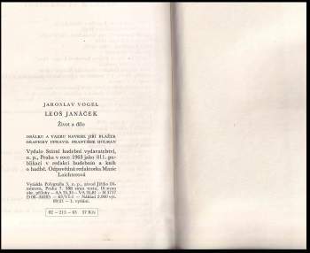 Jaroslav Vogel: Leoš Janáček