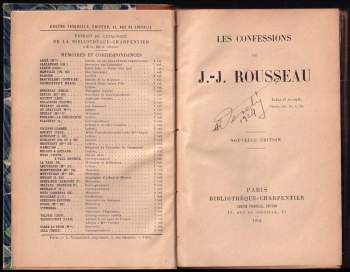 Jean-Jacques Rousseau: Les Confessions. Nouvelle Edition.