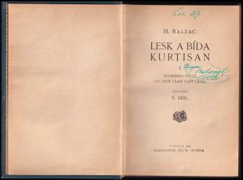 Honoré de Balzac: Lesk a bída kurtisan