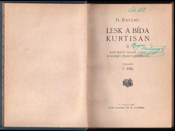 Honoré de Balzac: Lesk a bída kurtisan