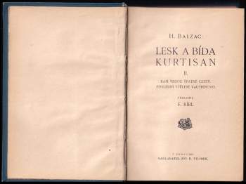 Honoré de Balzac: Lesk a bída kurtisan