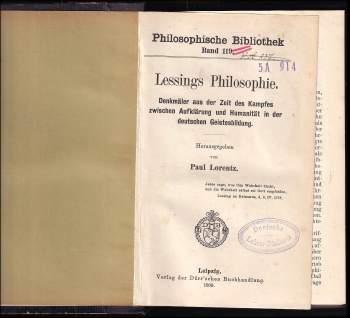 Paul Günther Lorentz: Lessings Philosophie