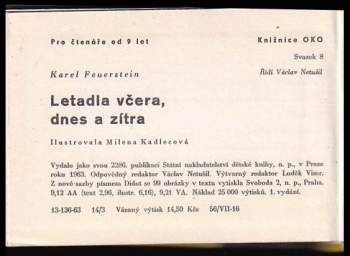 Karel Feuerstein: Letadla včera, dnes a zítra
