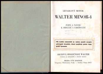 Letadlový motor Walter Mikron