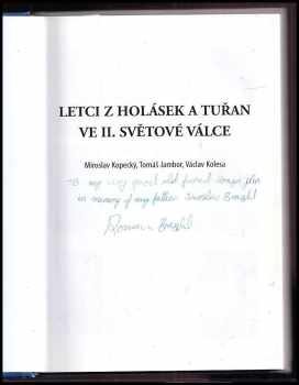 Václav Kolesa: Letci z Holásek a Tuřan ve II. světové válce