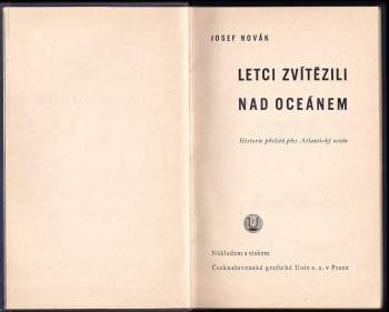 Josef Novák: Letci zvítězili nad oceánem