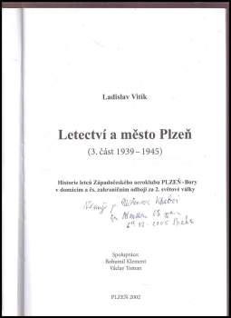Bohumil Klement: Letectví a město Plzeň - 3. část 1939-1945