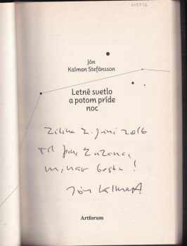 Jón Kalman Stefánsson: Letné svetlo a potom príde noc