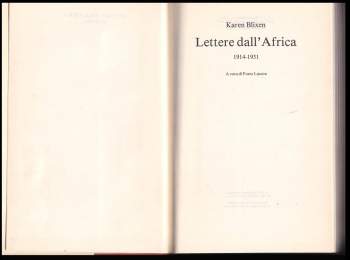 Karen Blixen: Lettere dall'Africa 1914–1931
