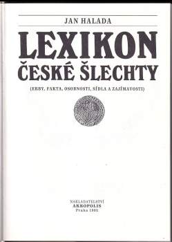 Jan Halada: Lexikon české šlechty