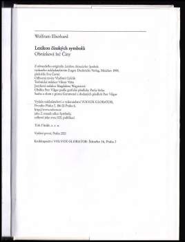 Wolfram Eberhard: Lexikon čínských symbolů
