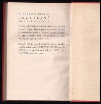 Alberto Moravia: Lhostejní