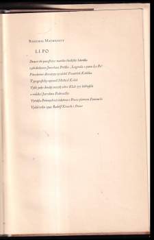 Bohumil Mathesius: Li Po