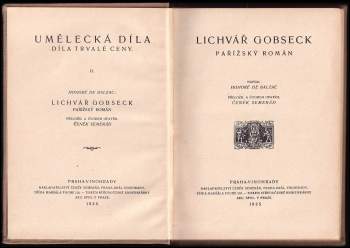 Honoré de Balzac: Lichvář Gobseck