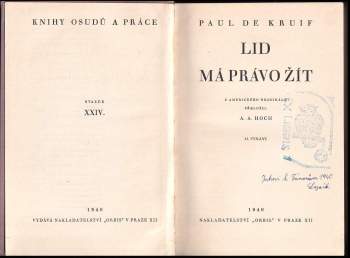 Paul De Kruif: Lid má právo žít