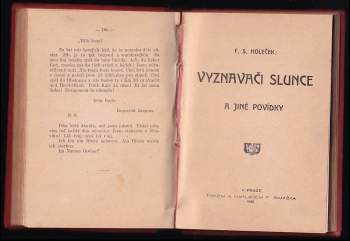 F. S Holeček: Lid tvůj, lid můj + Vyznavači slunce a jiné povídky