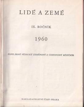 Vlastislav Häufler: Lidé a země,  KOMPLETNÍ ROČNÍK IX.
