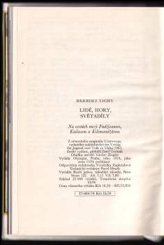 Herbert Tichy: Lidé, hory, světadíly