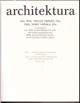 Václav Frolec: Lidová architektura