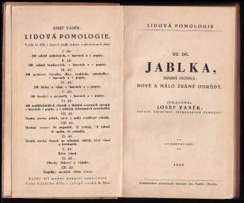 Josef Vaněk: Lidová pomologie