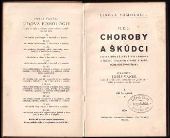 Josef Vaněk: Lidová pomologie